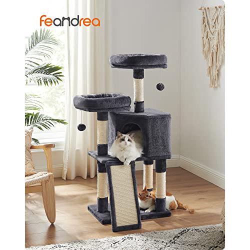 Macska kaparófa, 115 cm macskalakás kaparó rámpával, füstszürke-FEANDREA-Vita Home