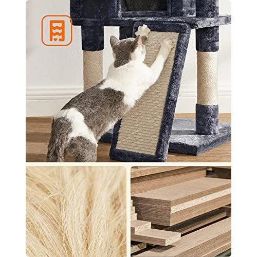 Macska kaparófa, 115 cm macskalakás kaparó rámpával, füstszürke-FEANDREA-Vita Home