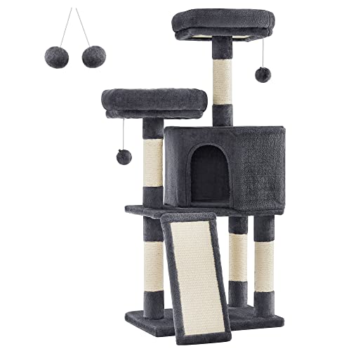 Macska kaparófa, 115 cm macskalakás kaparó rámpával, füstszürke-FEANDREA-Vita Home