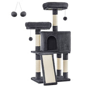 Macska kaparófa, 115 cm macskalakás kaparó rámpával, füstszürke-FEANDREA-Vita Home