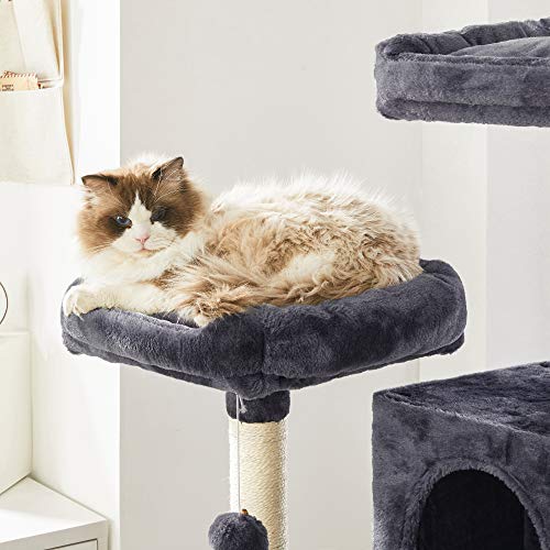 Macska kaparófa pomponokkal, Macskatorony 150 cm, füstszürke-FEANDREA-Vita Home