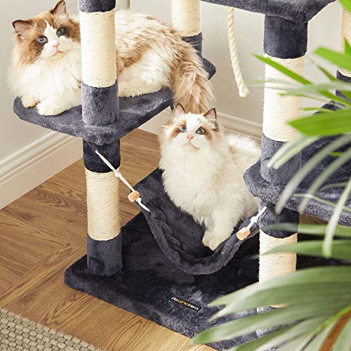 Macska kaparófa pomponokkal, Macskatorony 150 cm, füstszürke-FEANDREA-Vita Home