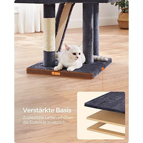 Macska kaparóoszlop, többszintes 135 cm kis macska kaparófa, sötétszürke-FEANDREA-Vita Home