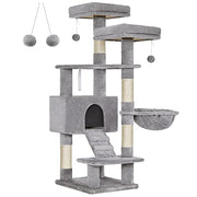 Macskakaparófa, macska torony 142 cm, macskabútor, világosszürke-FEANDREA-Vita Home