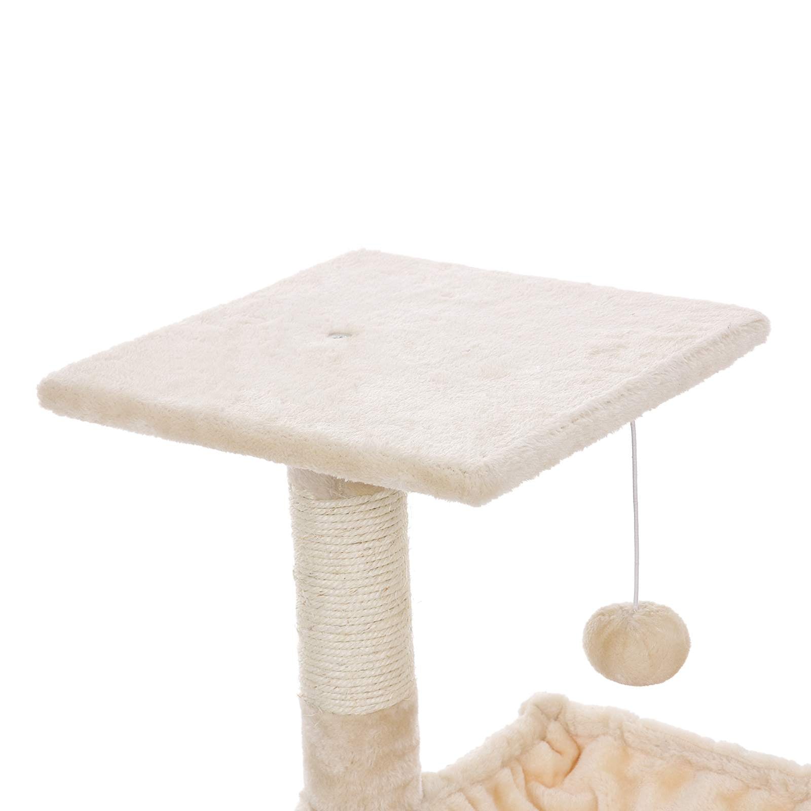 Mala grebalica za mačke s plišanim, visećim krevetićem visine, 70 cm, bež | FEANDREA | FEANDREA-vitahome.hr