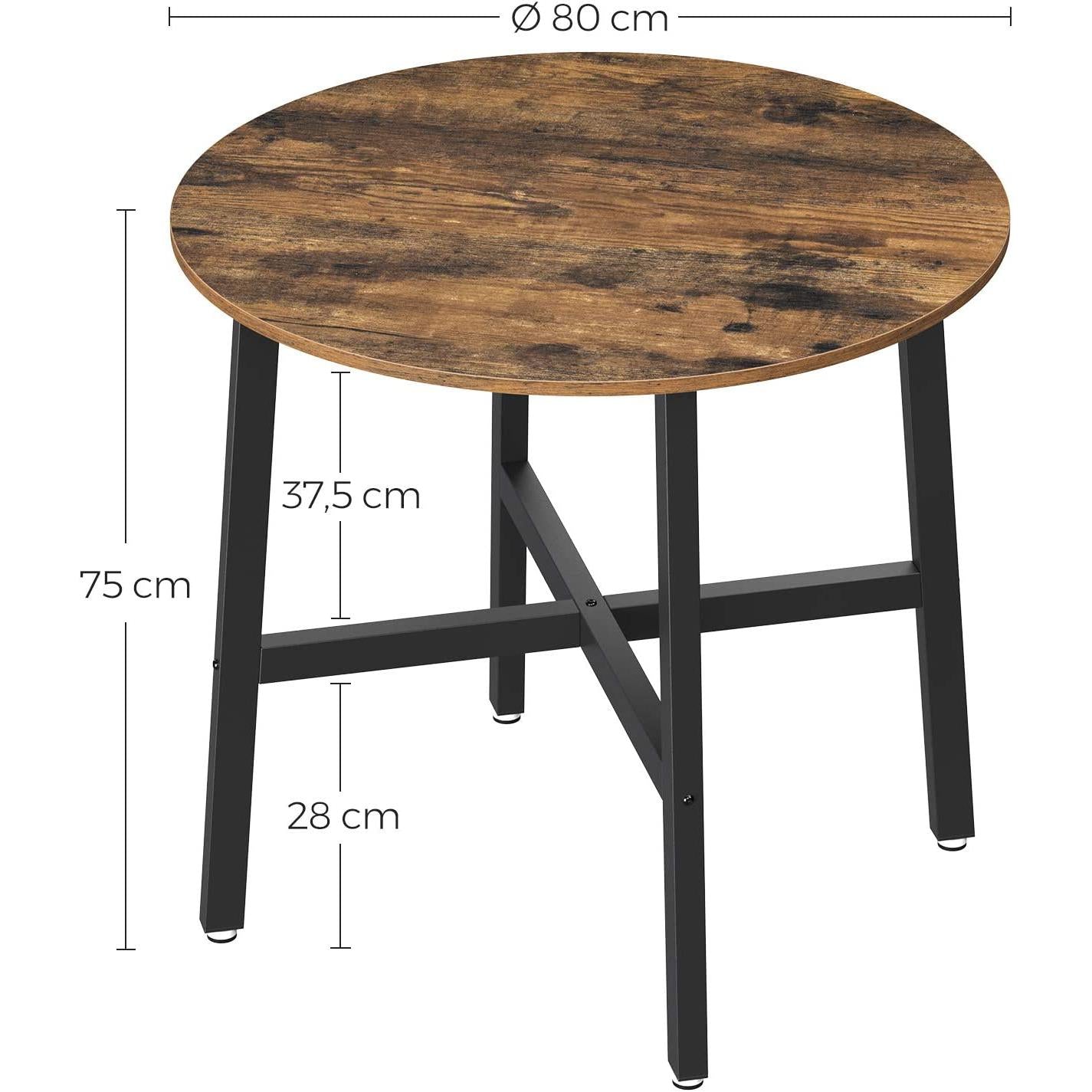 Mali blagovaonski stol, stolić za kavu, 80 x 75 cm (Ø x M) | Vasagle-vitahome.hr