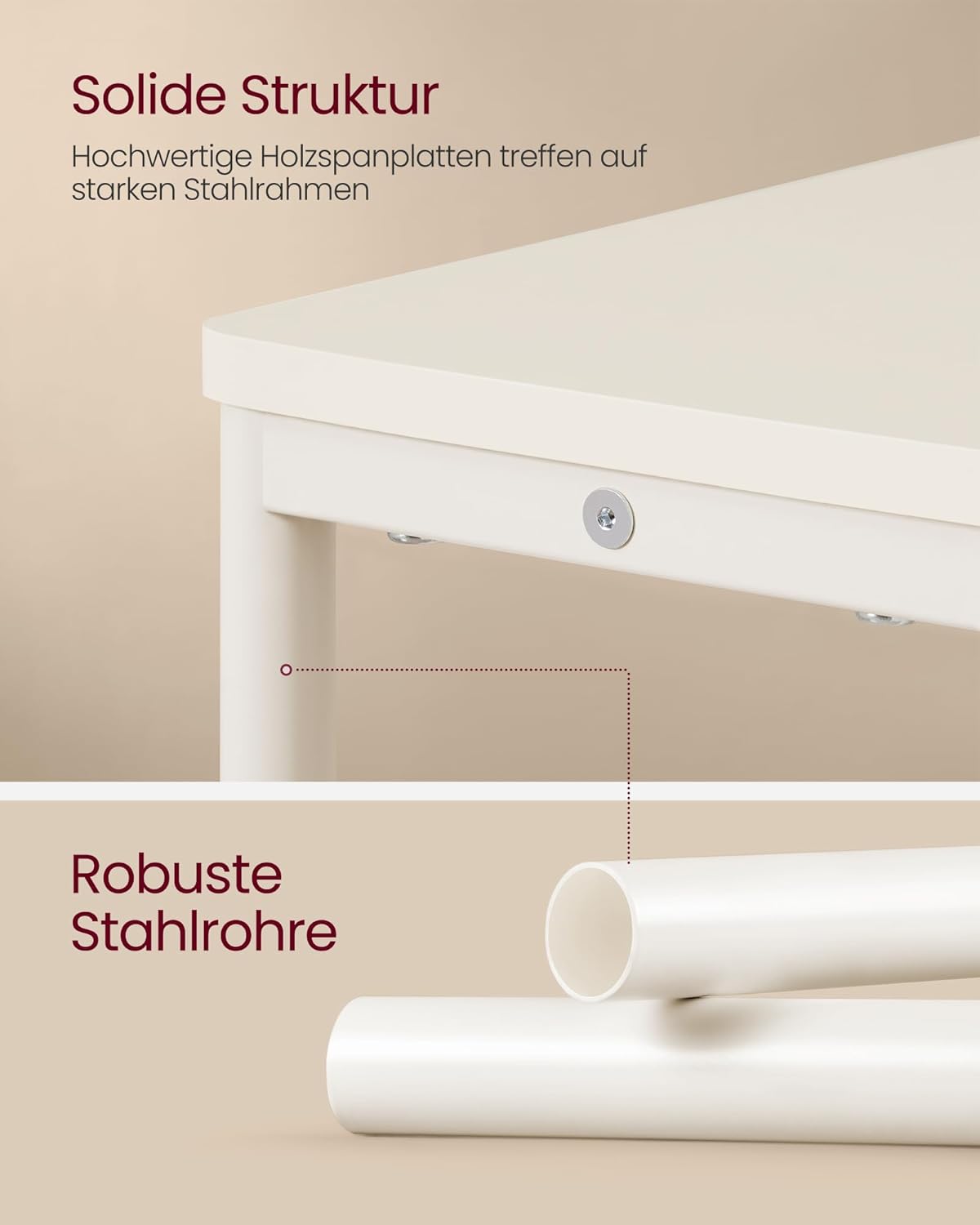 Mali pstolić s funkcijom punjenja, 18 x 45 x 58 cm, krem bijele boje | VASAGLE-VASAGLE-Vita Home