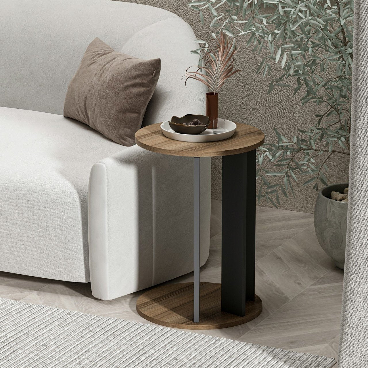 Mali stolić Ema - Walnut, Anthracite | AG-vitahome.hr
