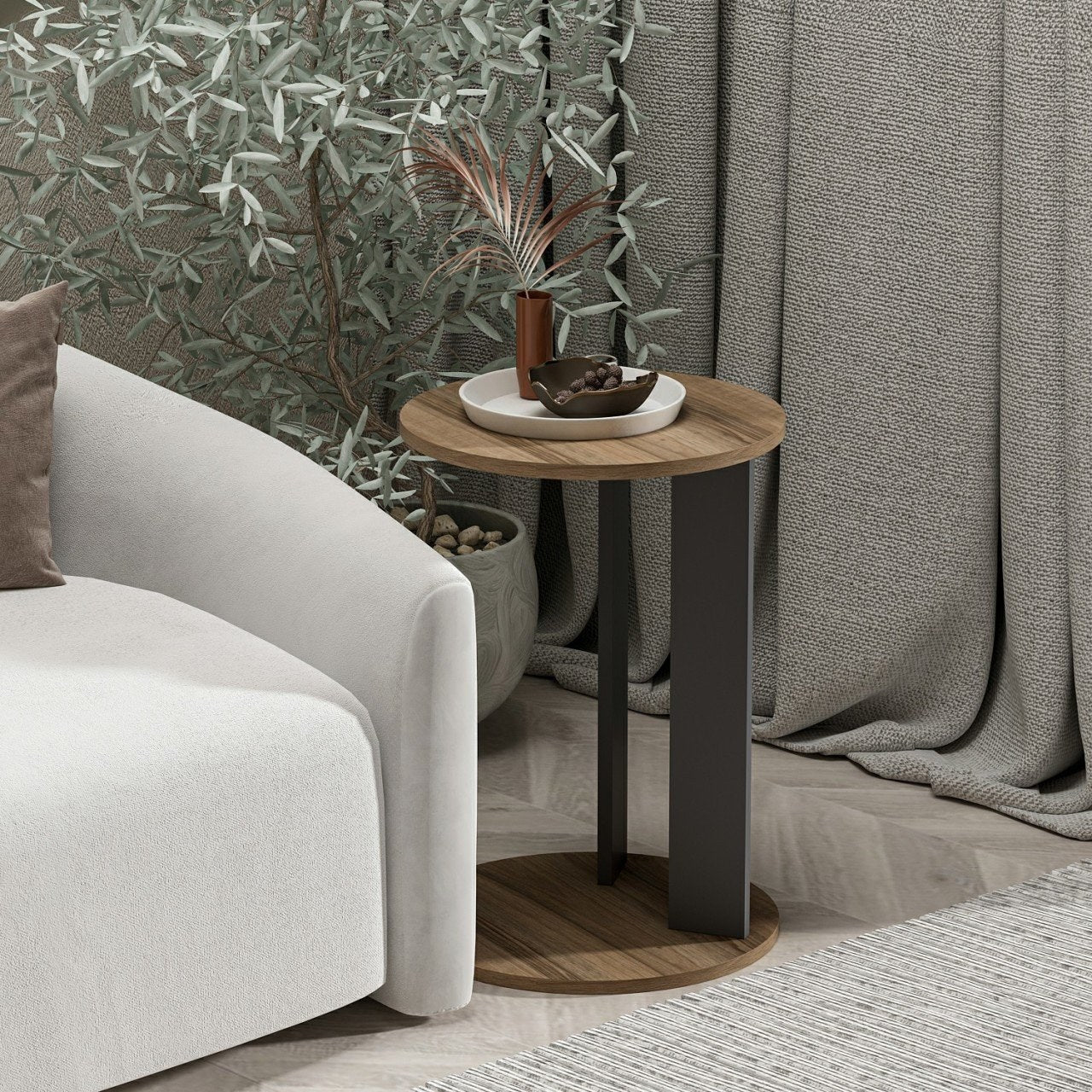 Mali stolić Ema - Walnut, Anthracite | AG-vitahome.hr