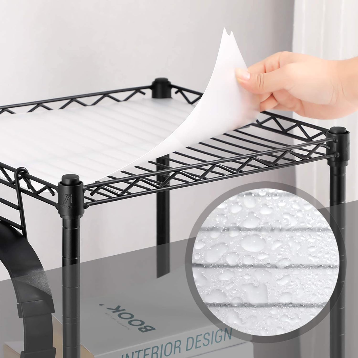 Metalna polica na 4 razine s kukama, nosivost do 80 kg, 30x30x102 cm, crna |SONGMICS | SONGMICS-vitahome.hr