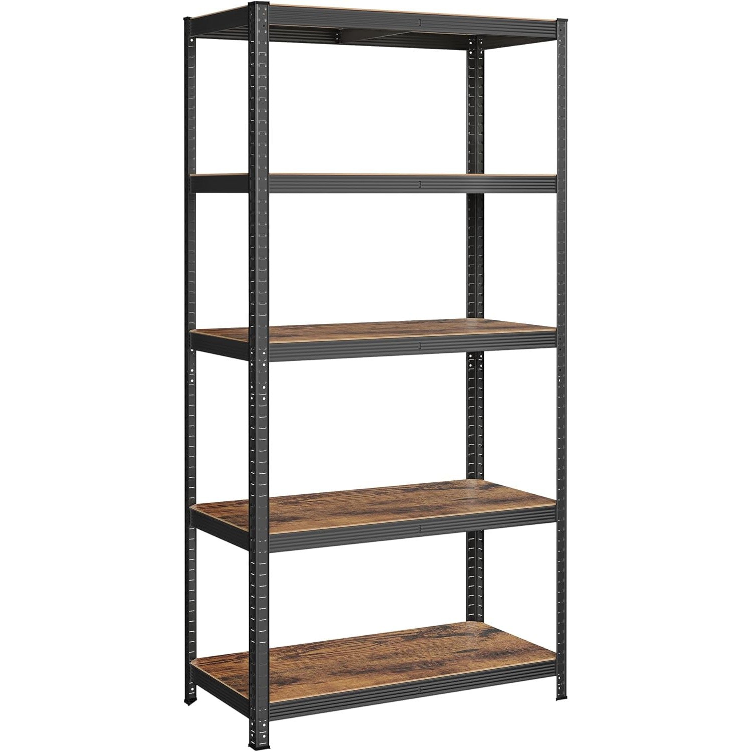 Metalna polica na 5 razina, 60 x 120 x 200 cm, nosivost 750 kg, crno-smeđa | SONGMICS-vitahome.hr
