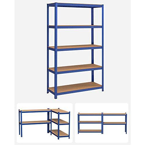 Metalna polica na 5 razina, 60 x 120 x 200 cm, nosivost 750 kg, plave boje | SONGMICS-vitahome.hr