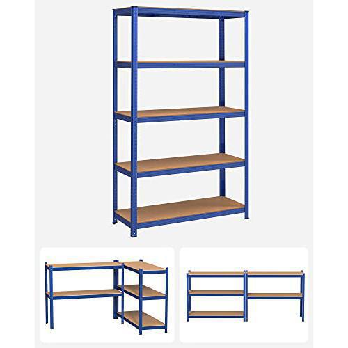 Metalna polica na 5 razina, 60 x 120 x 200 cm, nosivost 750 kg, plave boje | SONGMICS-vitahome.hr