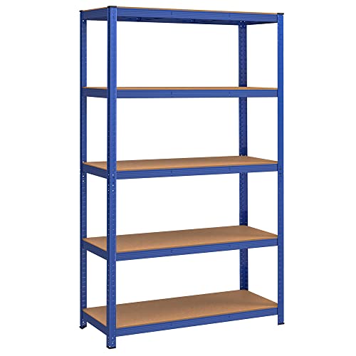 Metalna polica na 5 razina, 60 x 120 x 200 cm, nosivost 750 kg, plave boje | SONGMICS-vitahome.hr
