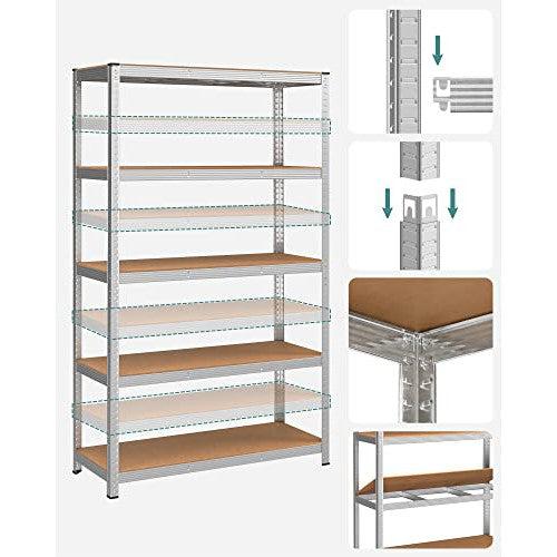 Metalna polica na 5 razina, 60 x 120 x 200 cm, nosivost 750 kg, srebrne boje | SONGMICS-vitahome.hr