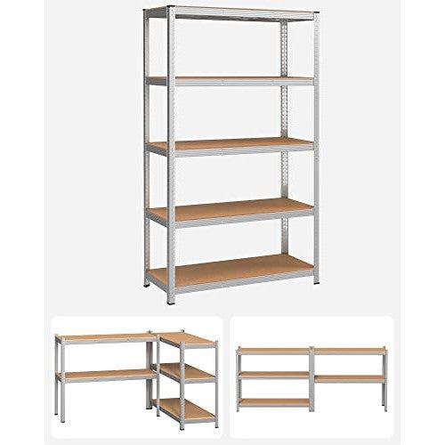 Metalna polica na 5 razina, 60 x 120 x 200 cm, nosivost 750 kg, srebrne boje | SONGMICS-vitahome.hr