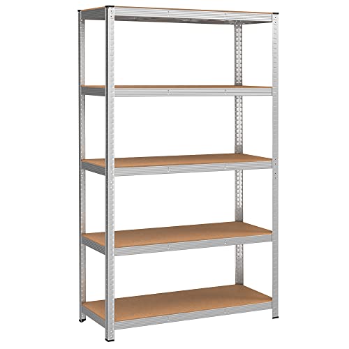Metalna polica na 5 razina, 60 x 120 x 200 cm, nosivost 750 kg, srebrne boje | SONGMICS-vitahome.hr