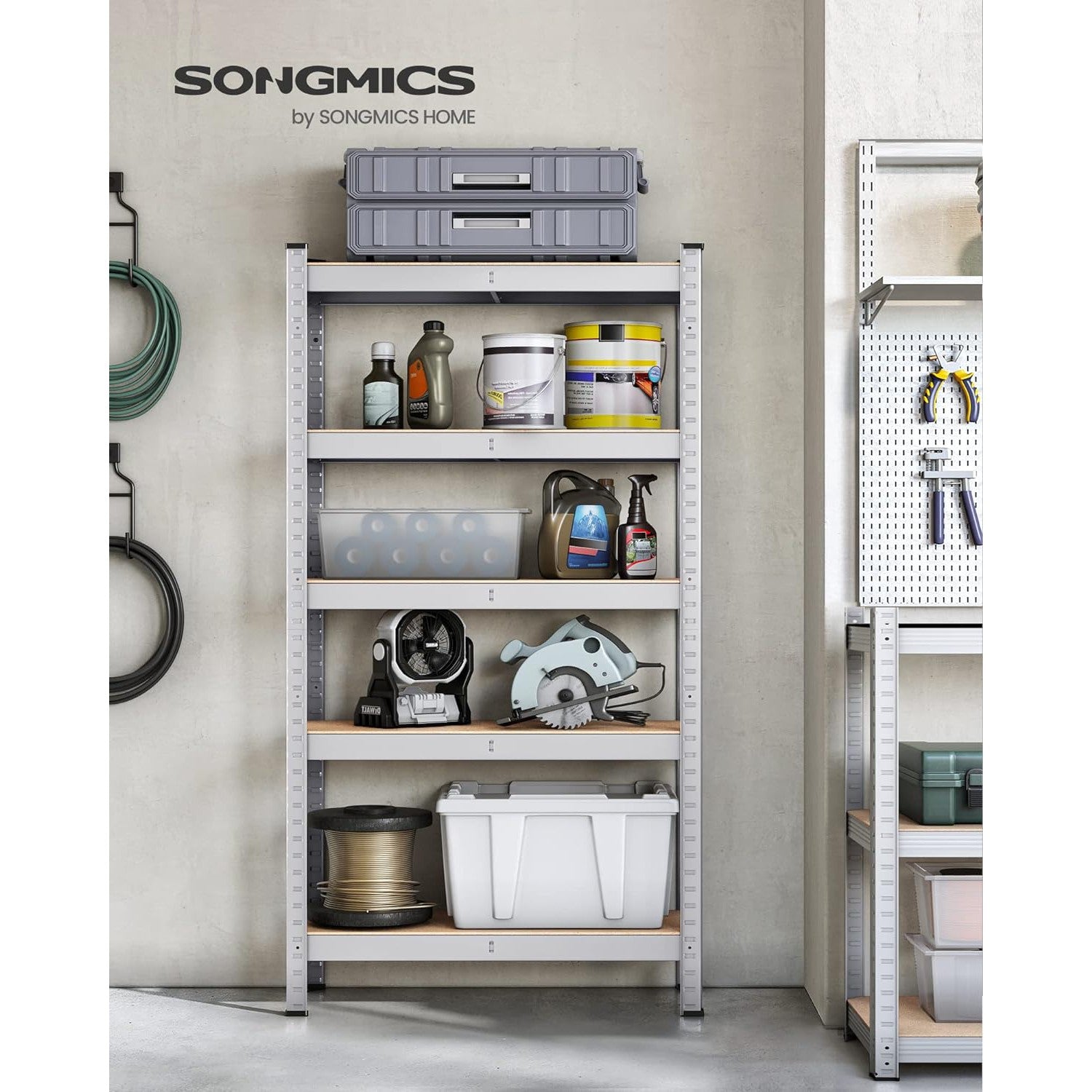 Metalna polica na 5 razina, nosivosti 650 kg, 30 x 75 x 150 cm, srebrne boje | SONGMICS-vitahome.hr