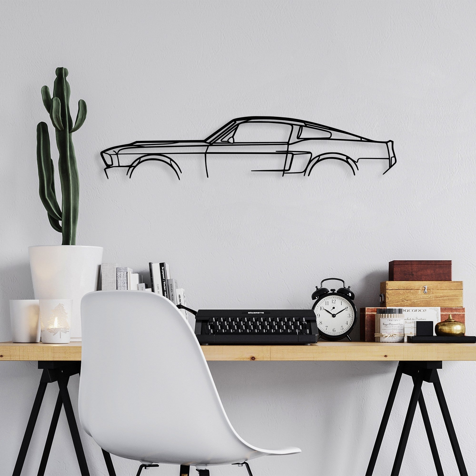 Metalna zidna dekoracija, 1967 Ford Mustang Shelby GT500 Silhouette | AG-vitahome.hr