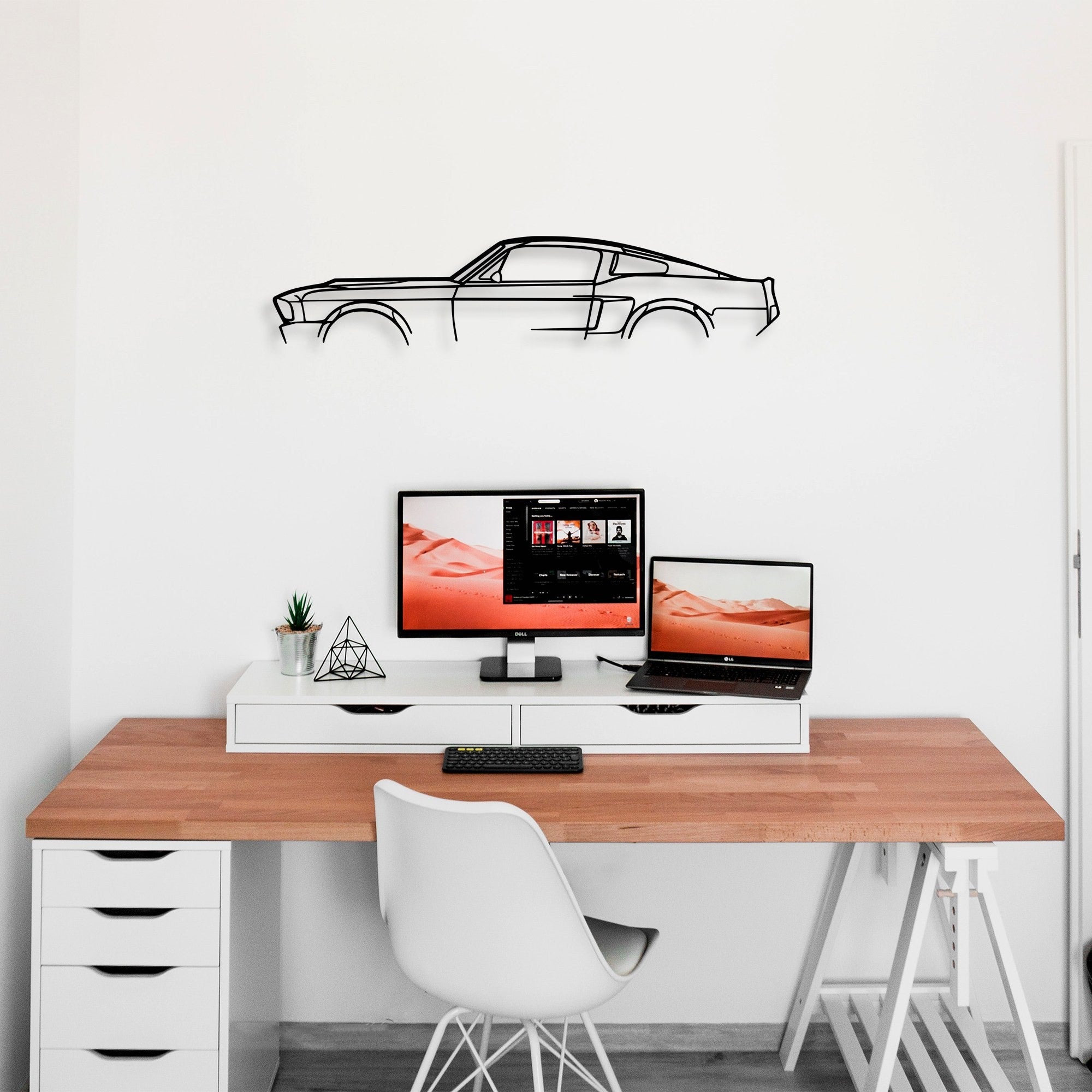 Metalna zidna dekoracija, 1967 Ford Mustang Shelby GT500 Silhouette | AG-vitahome.hr