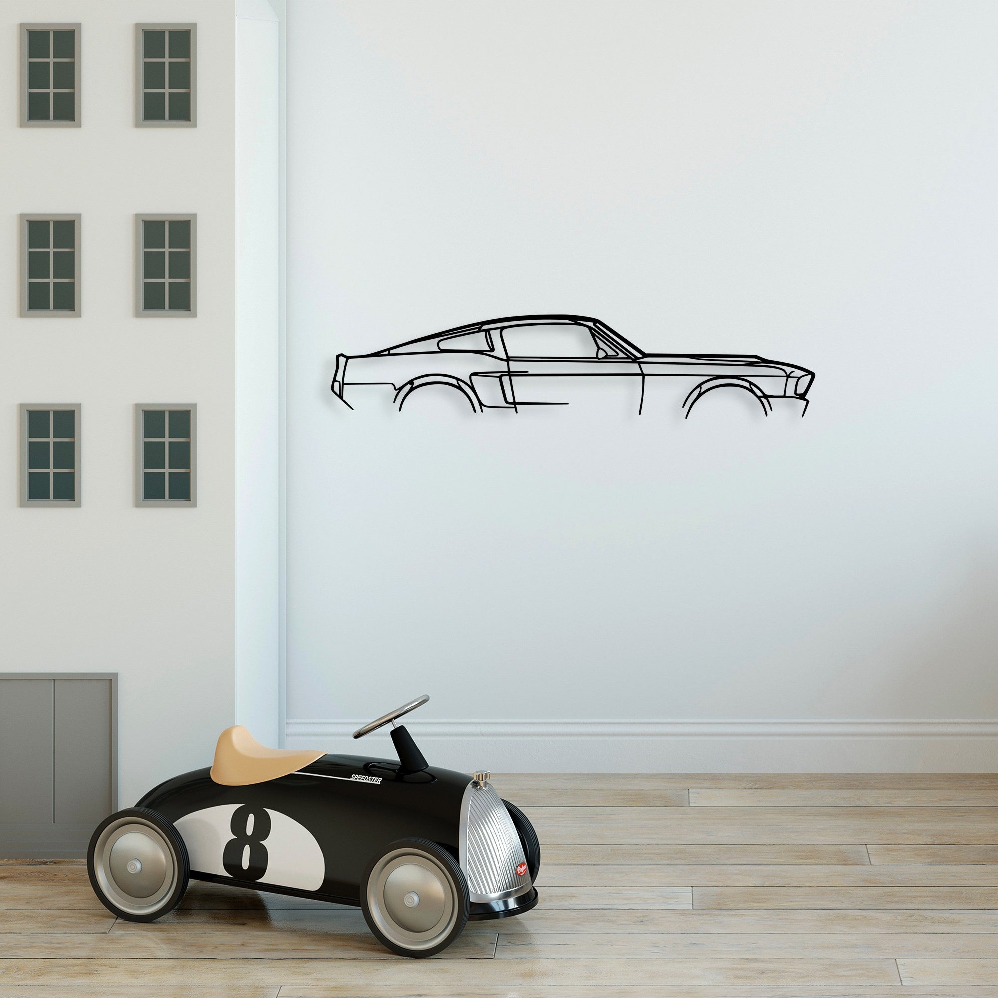 Metalna zidna dekoracija, 1967 Ford Mustang Shelby GT500 Silhouette | AG-vitahome.hr