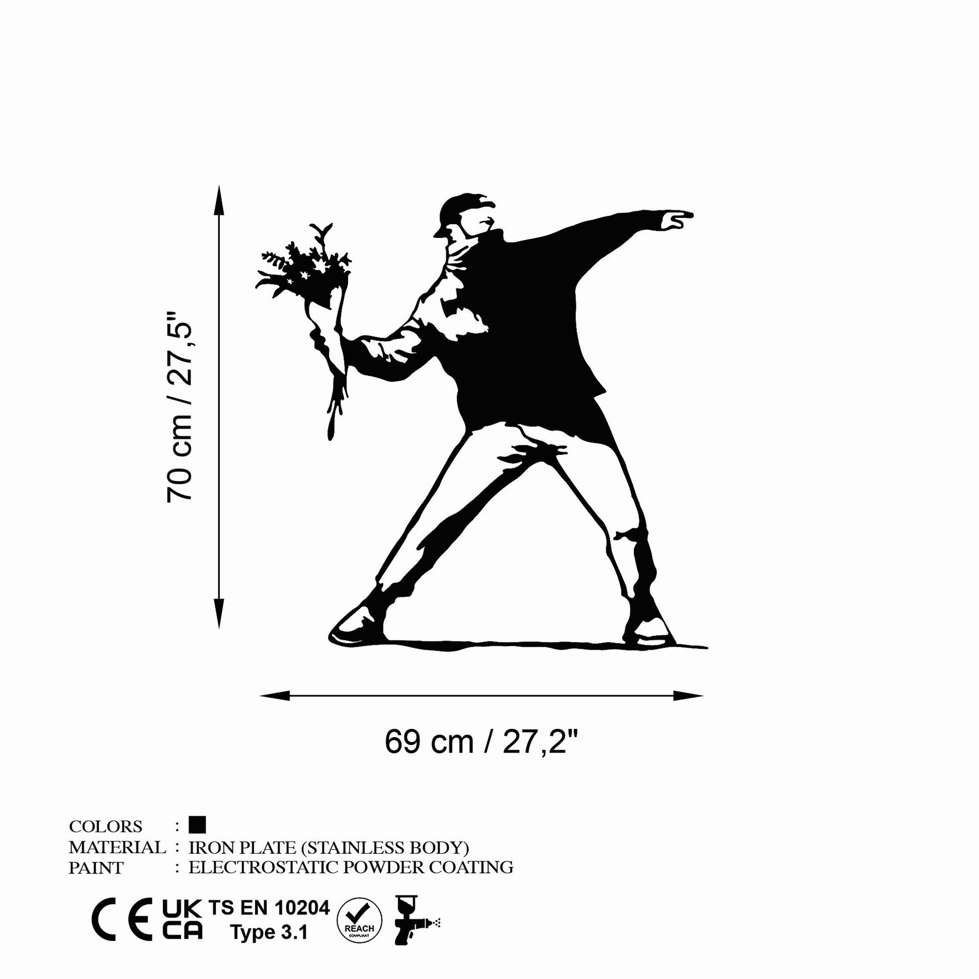 Metalna zidna dekoracija, Banksy Metal 01 | AG-vitahome.hr