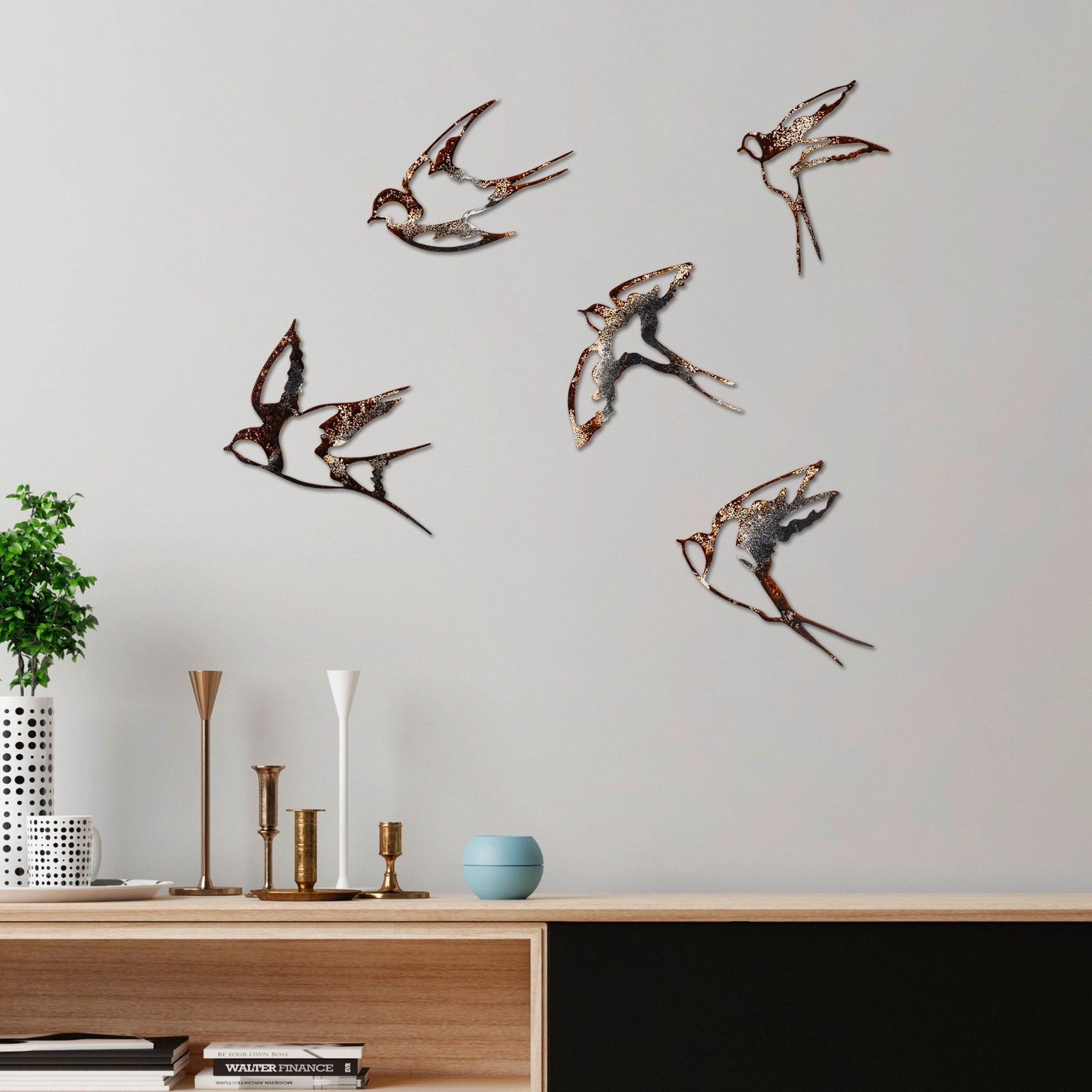 Metalna zidna dekoracija, Birds-2 | AG-vitahome.hr