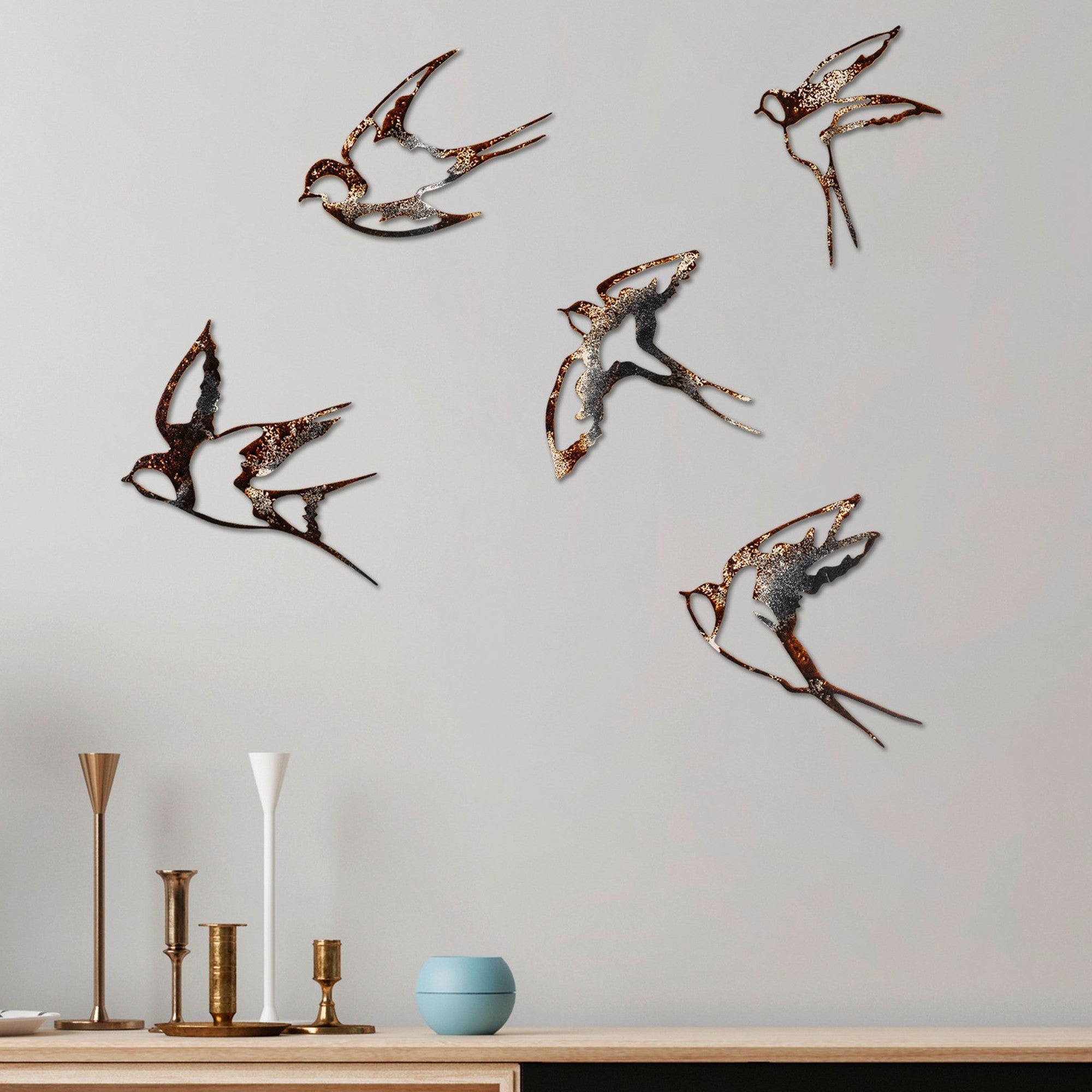 Metalna zidna dekoracija, Birds-2 | AG-vitahome.hr