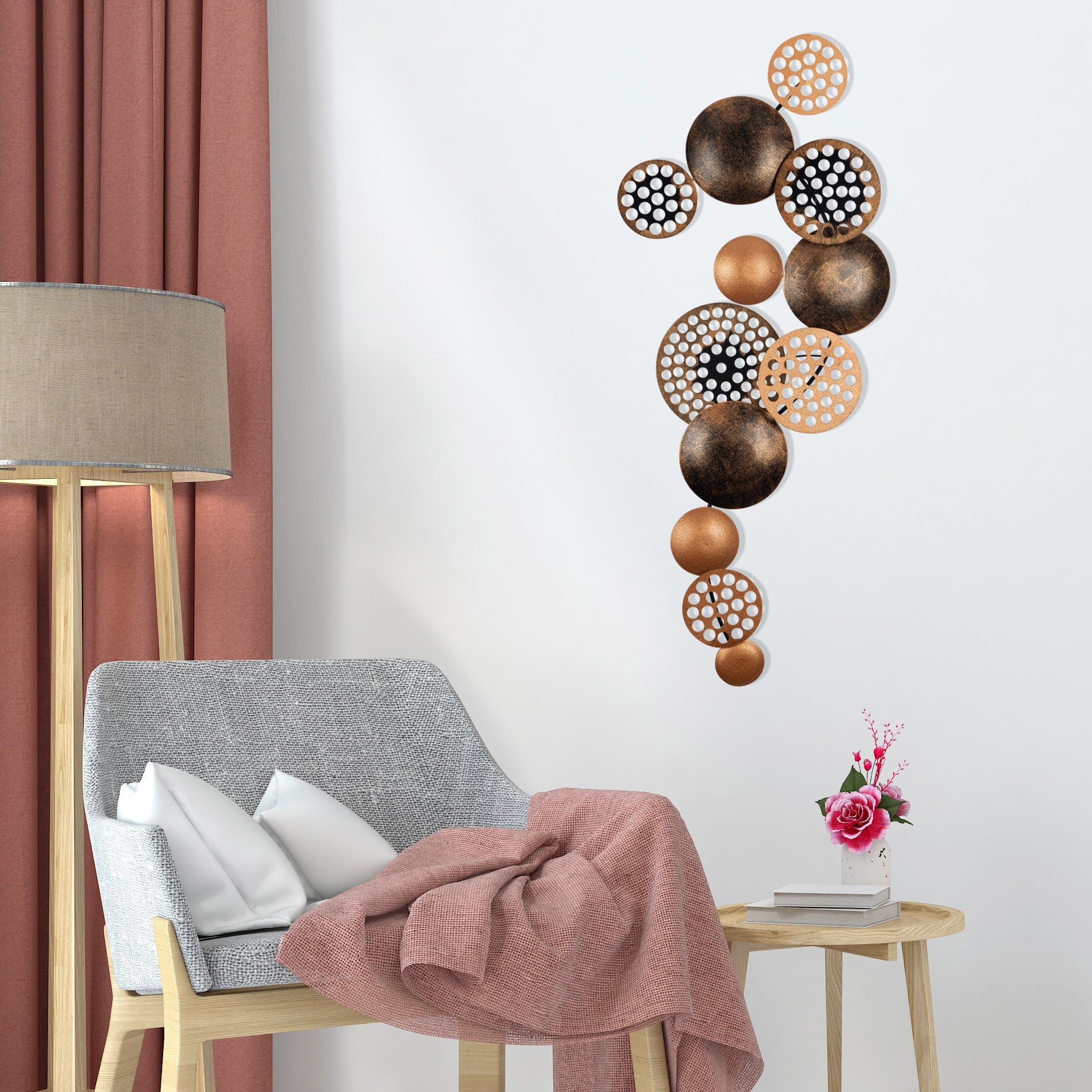 Metalna zidna dekoracija, Bronte - CH103-3 | AG-vitahome.hr
