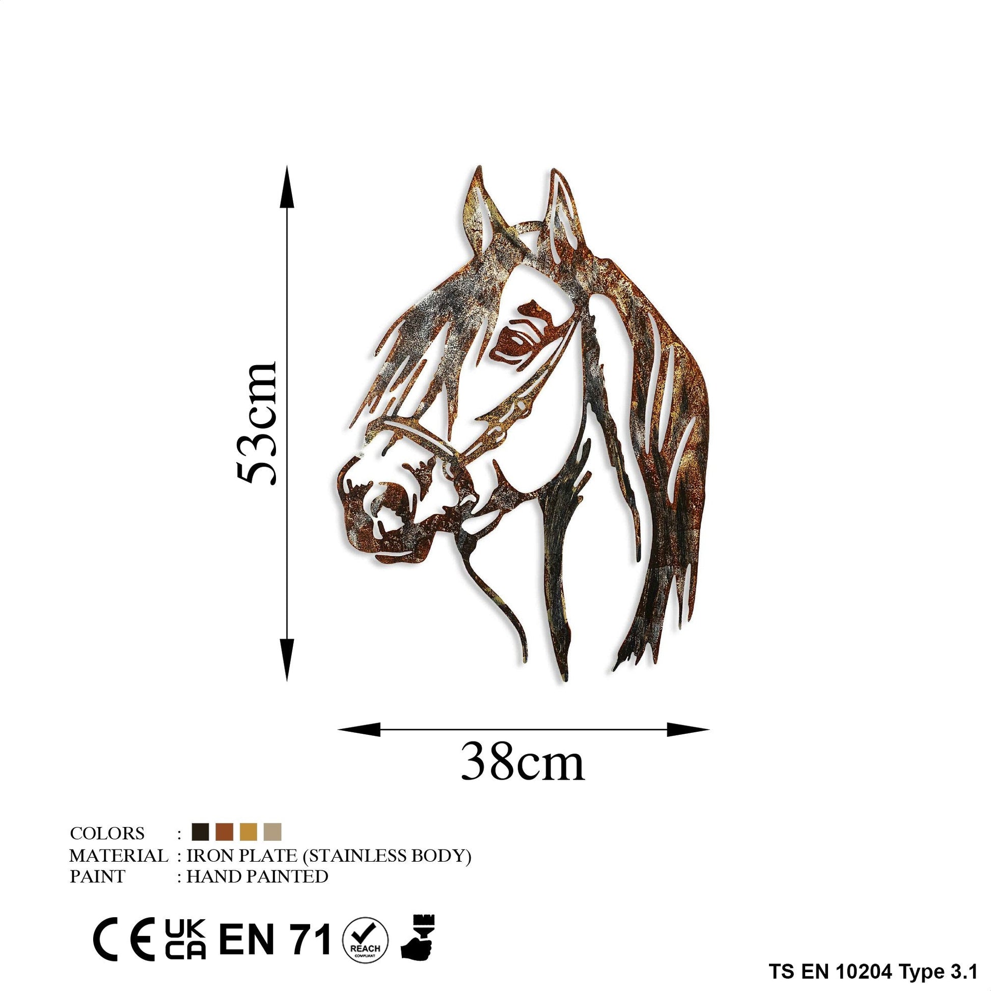 Metalna zidna dekoracija, Horse - 3 | AG-vitahome.hr
