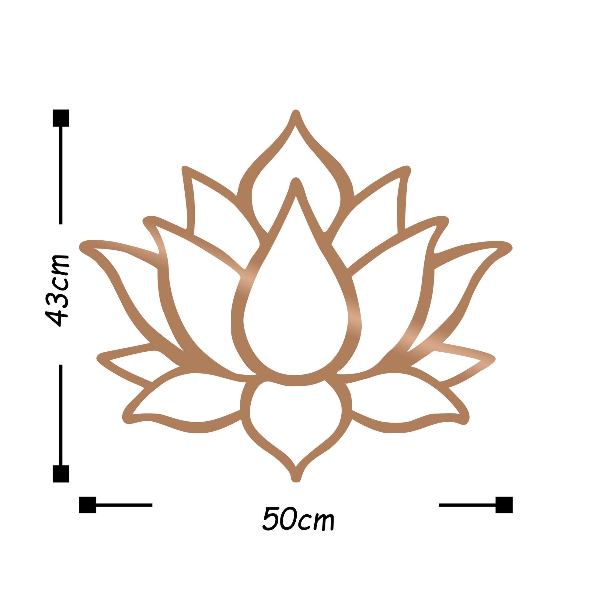 Metalna zidna dekoracija, Lotus Flower 1 - Copper | AG-vitahome.hr