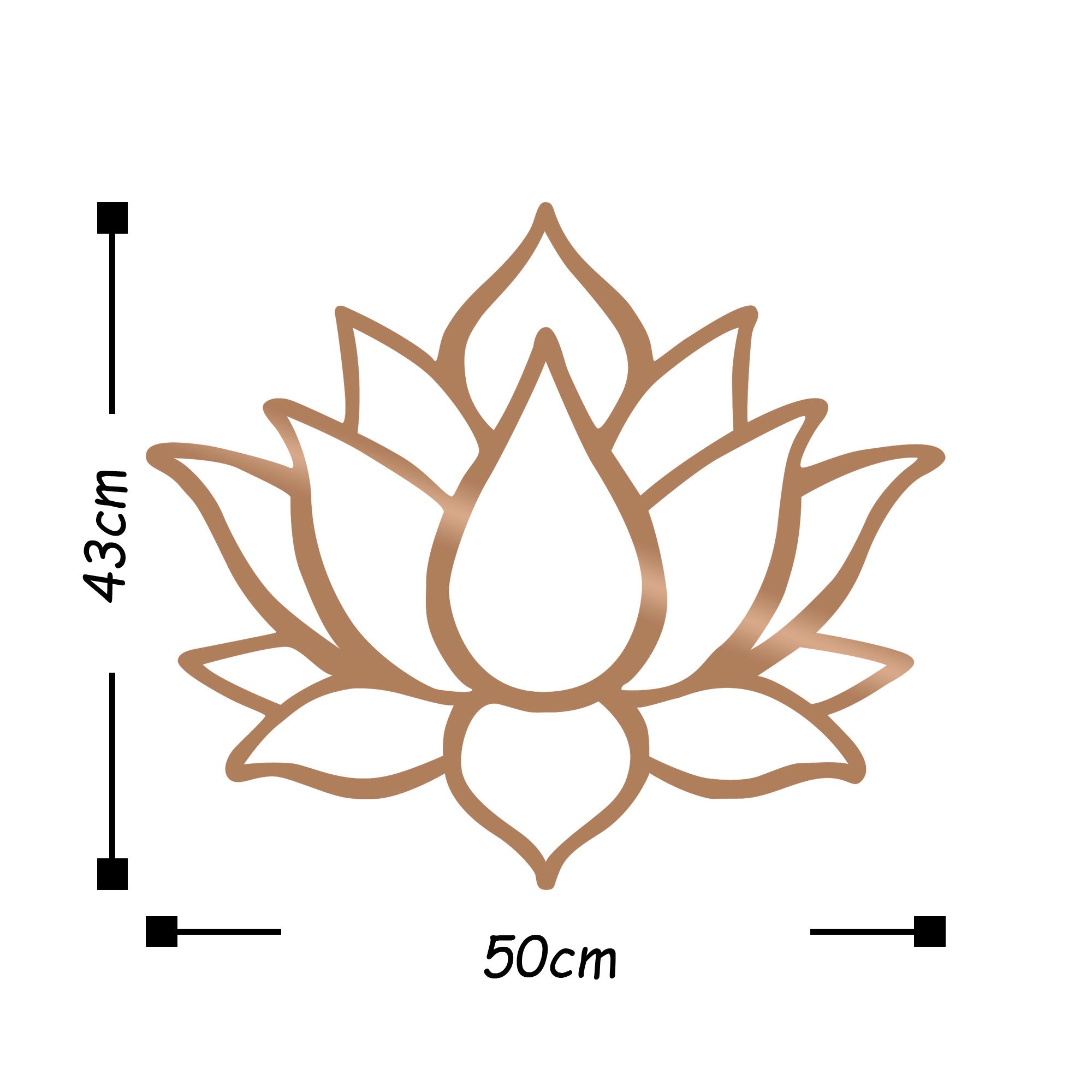 Metalna zidna dekoracija, Lotus Flower 1 - Copper | AG-vitahome.hr