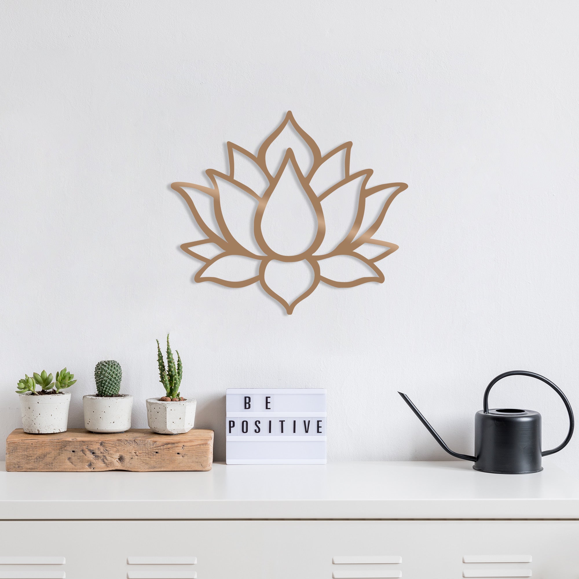 Metalna zidna dekoracija, Lotus Flower 1 - Copper | AG-vitahome.hr