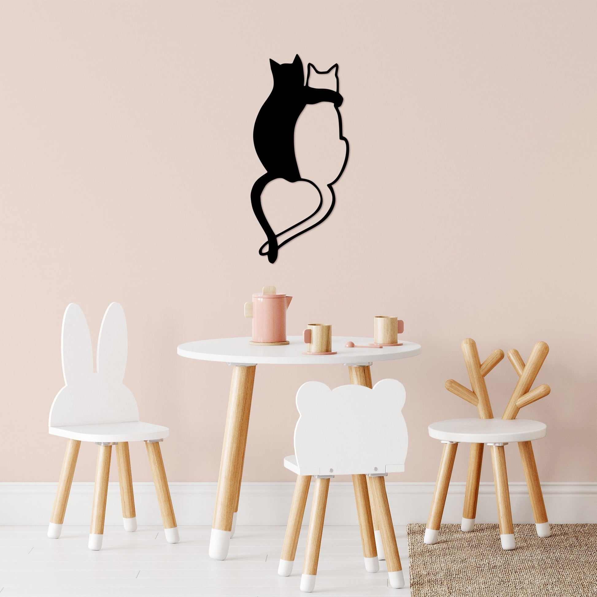 Metalna zidna dekoracija, Love Cats - 478 | AG-vitahome.hr