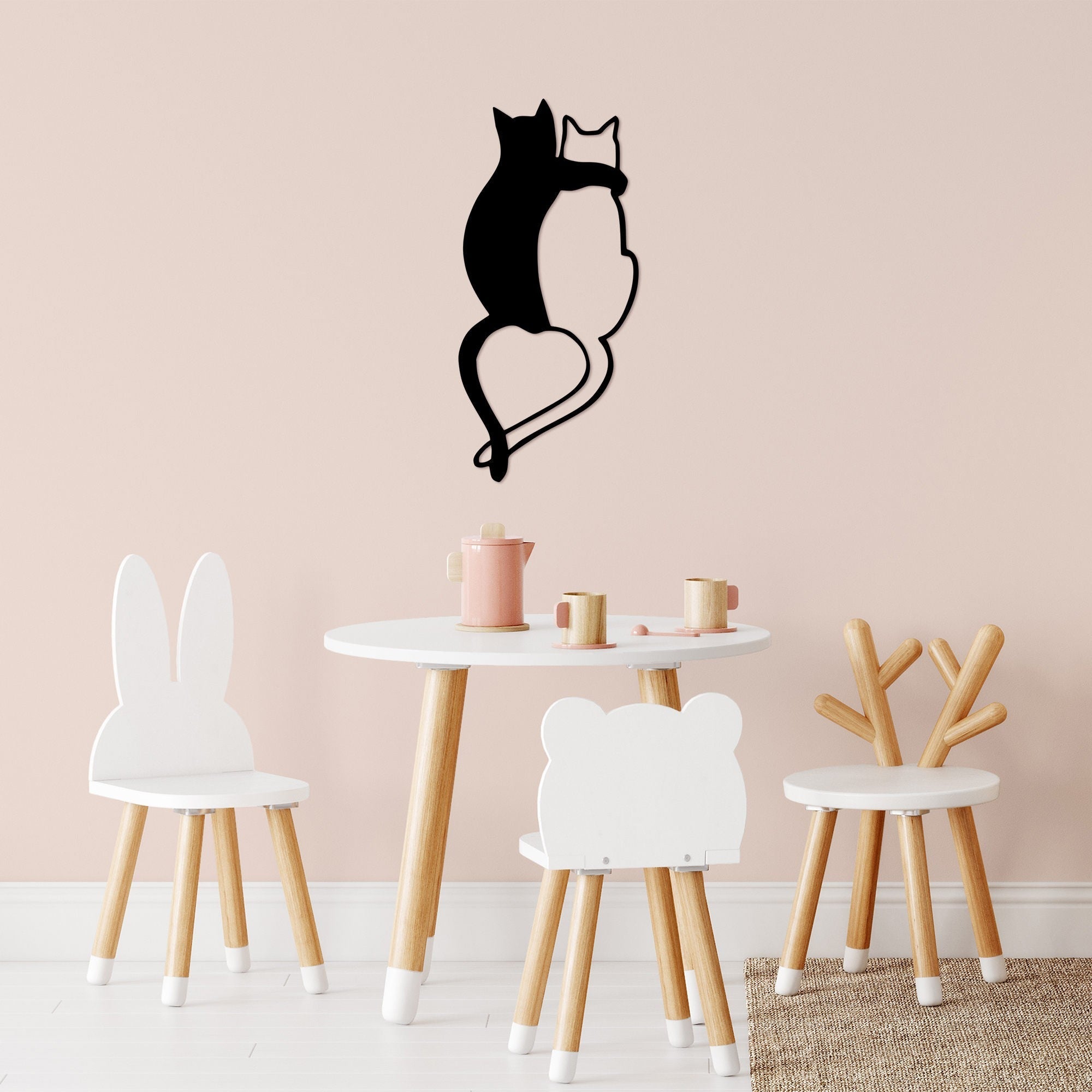 Metalna zidna dekoracija, Love Cats - 478 | AG-vitahome.hr