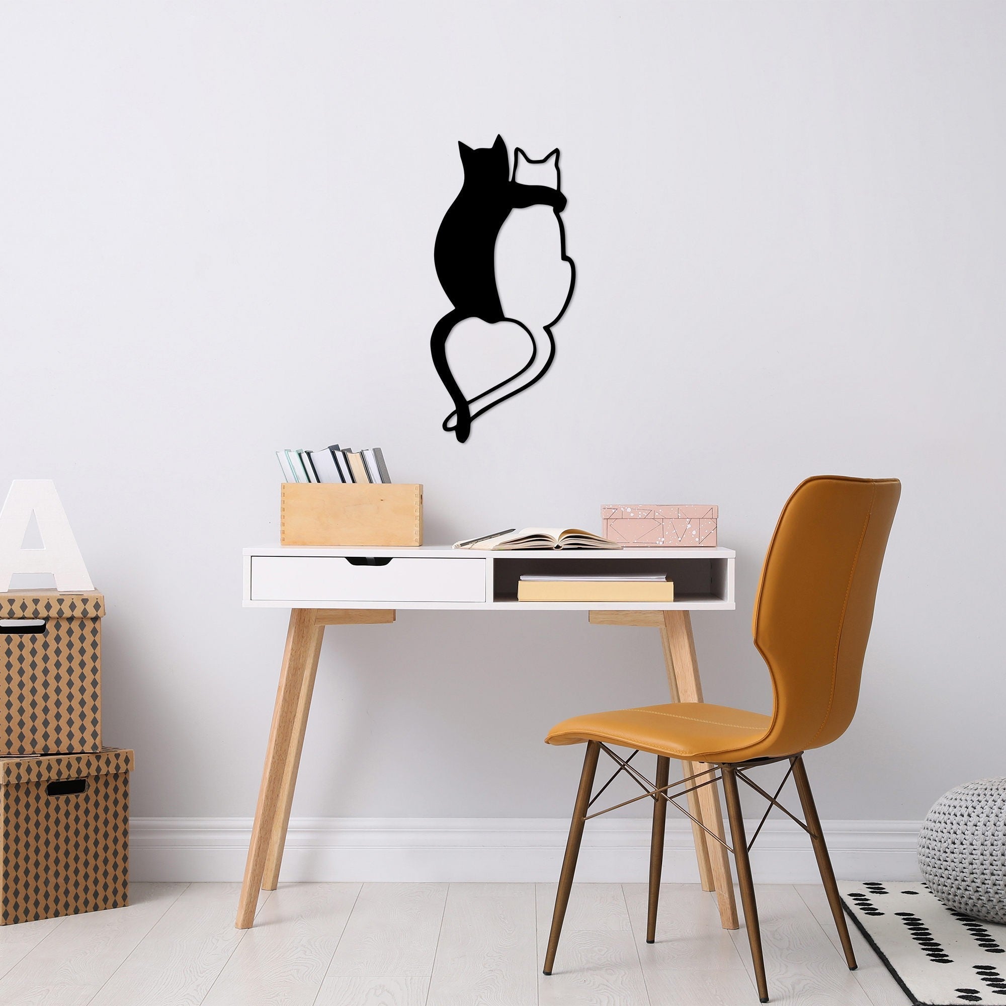 Metalna zidna dekoracija, Love Cats - 478 | AG-vitahome.hr