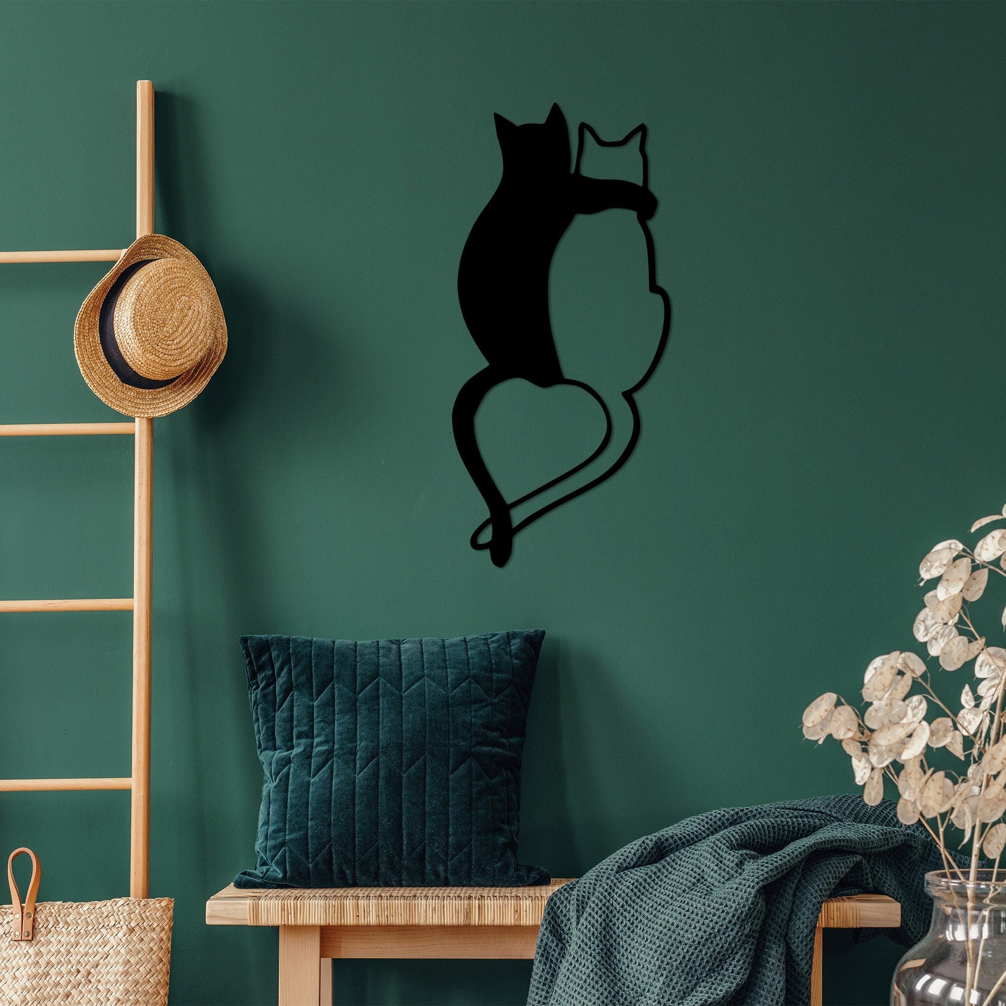 Metalna zidna dekoracija, Love Cats - 478 | AG-vitahome.hr