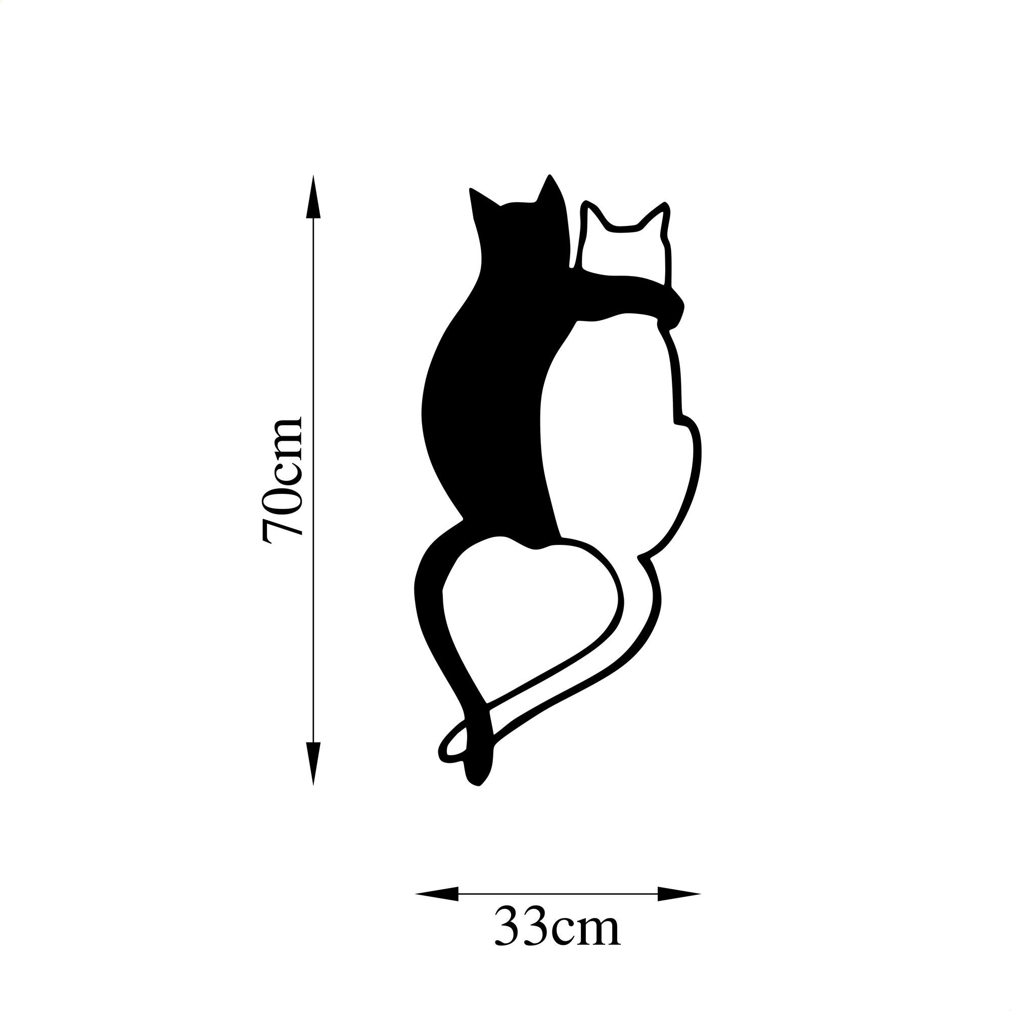 Metalna zidna dekoracija, Love Cats - 478 | AG-vitahome.hr