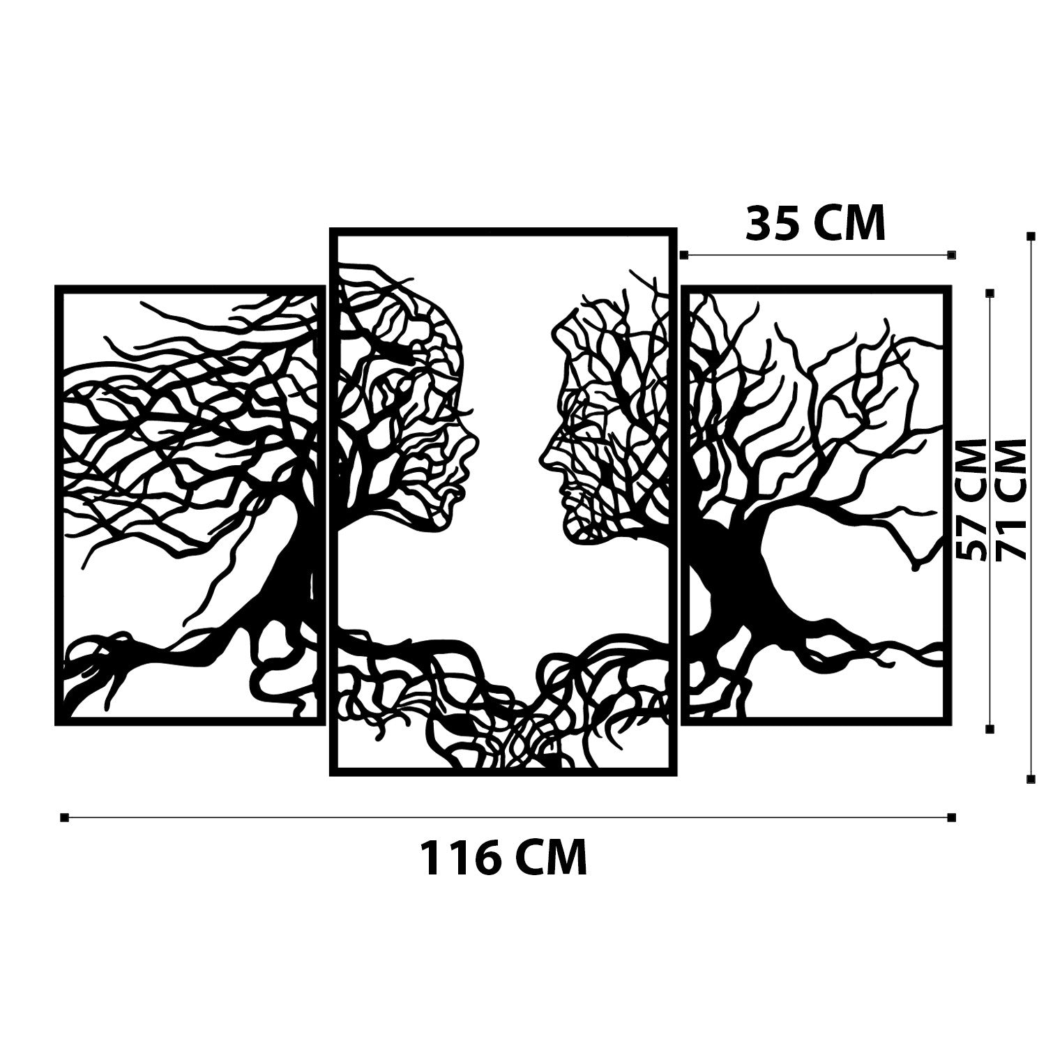 Metalna zidna dekoracija, Love Tree | AG-vitahome.hr