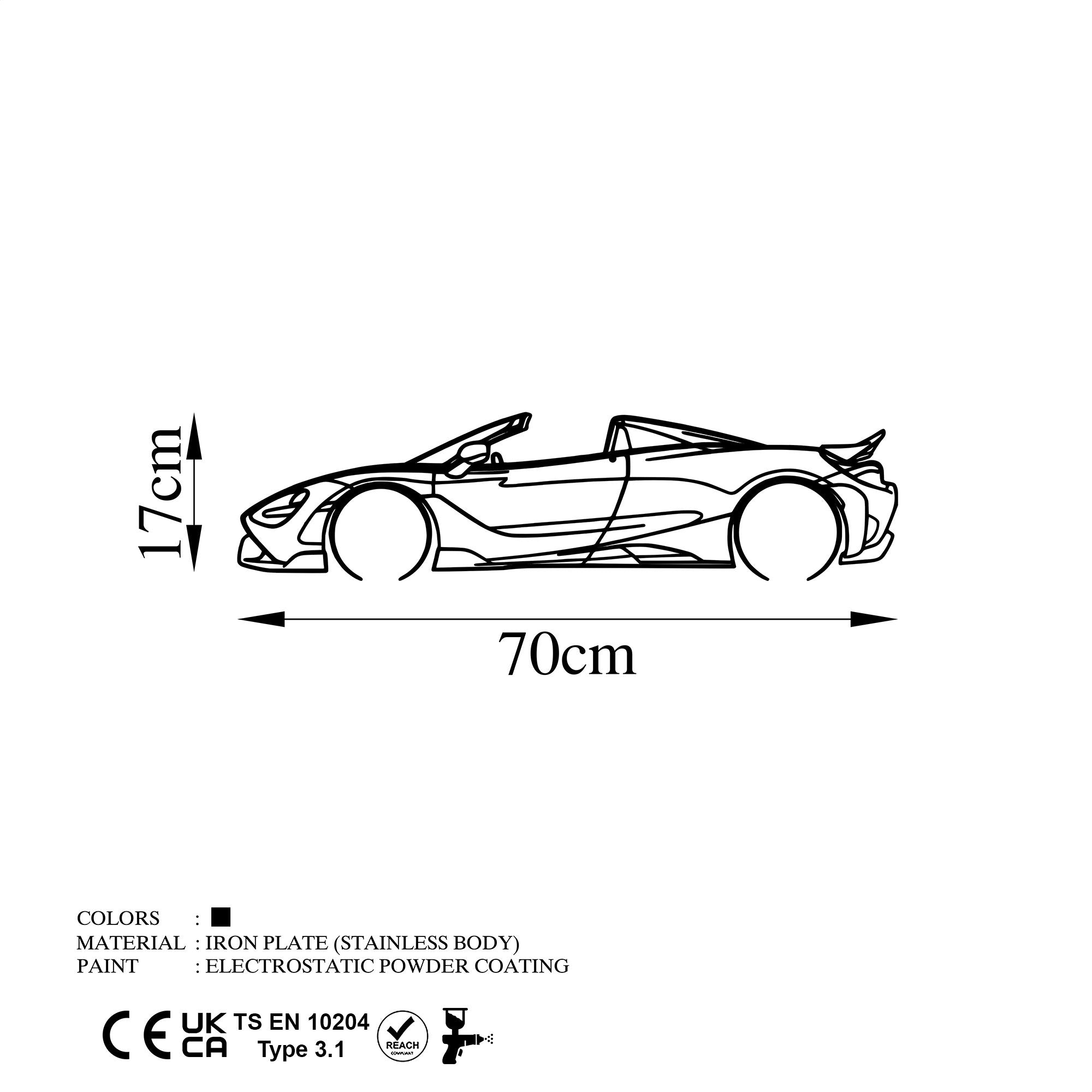 Metalna zidna dekoracija, McLaren 720S Silhouette | AG-vitahome.hr