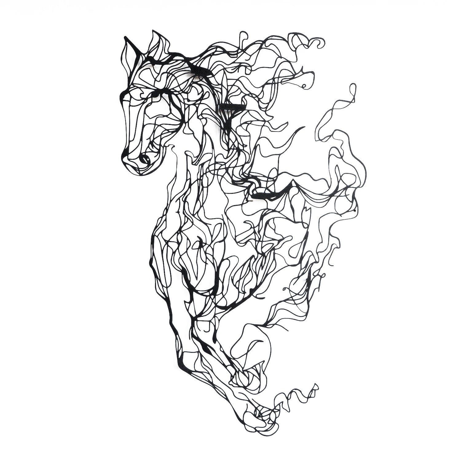 Metalna zidna dekoracija, Metal Horse Line Art - APT724 | AG-vitahome.hr