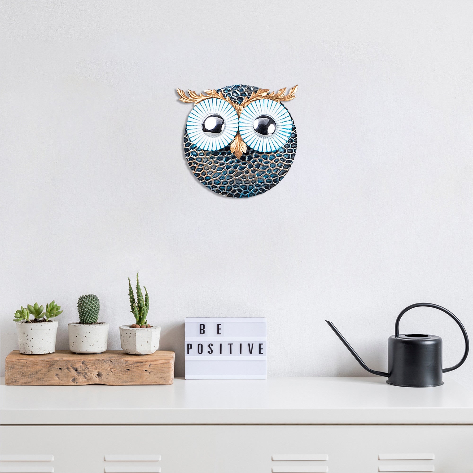 Metalna zidna dekoracija, Owl 3 - Silver | AG-vitahome.hr