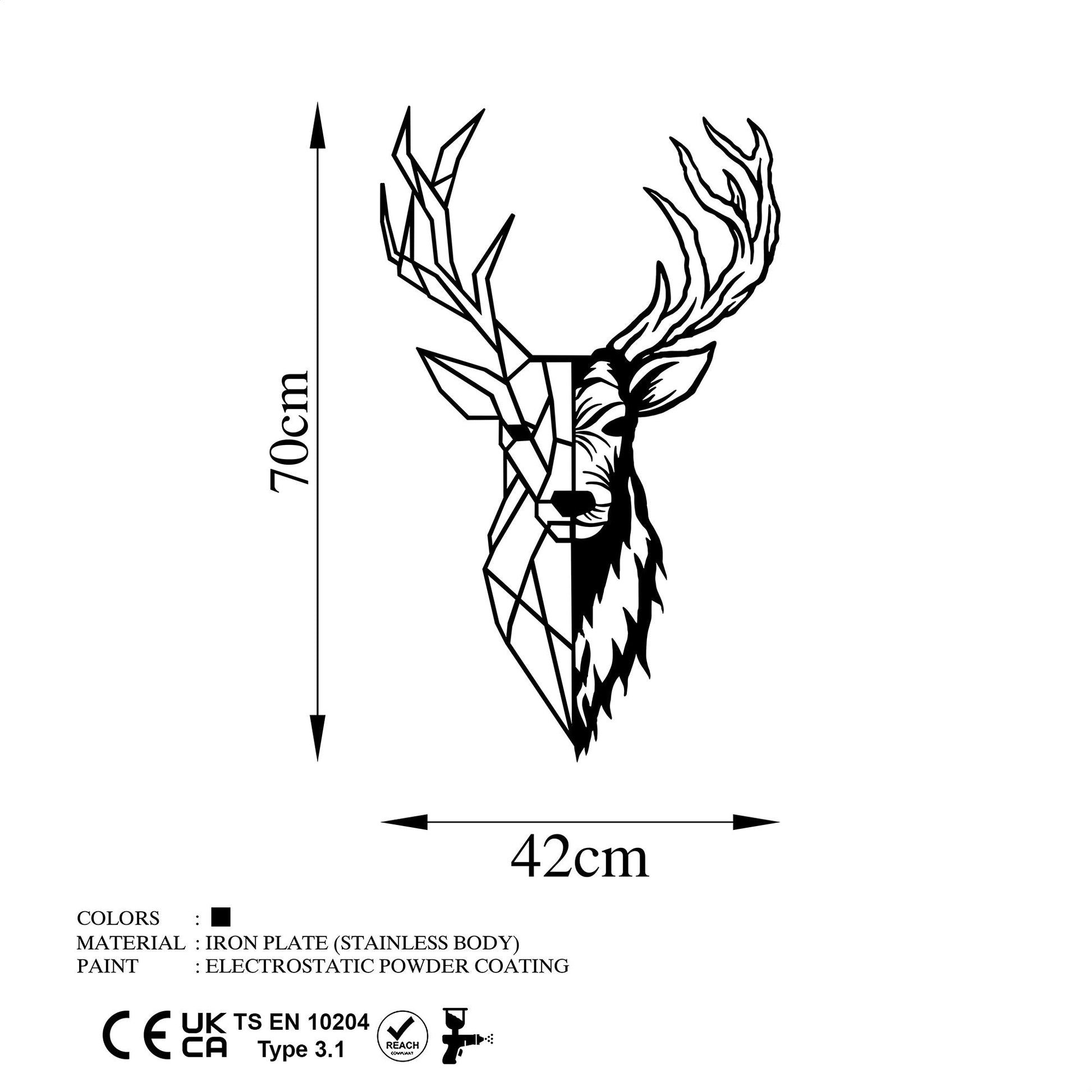 Metalna zidna dekoracija, Red Deer 2 | AG-vitahome.hr