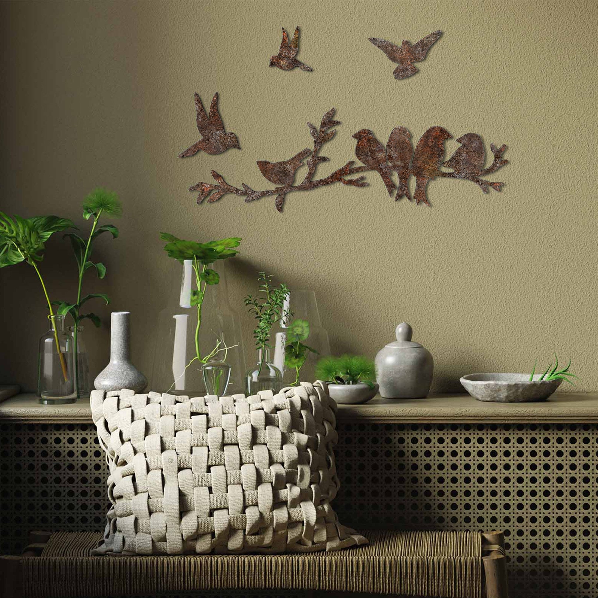 Metalna zidna dekoracija, Rusty Birds 2 | AG-vitahome.hr