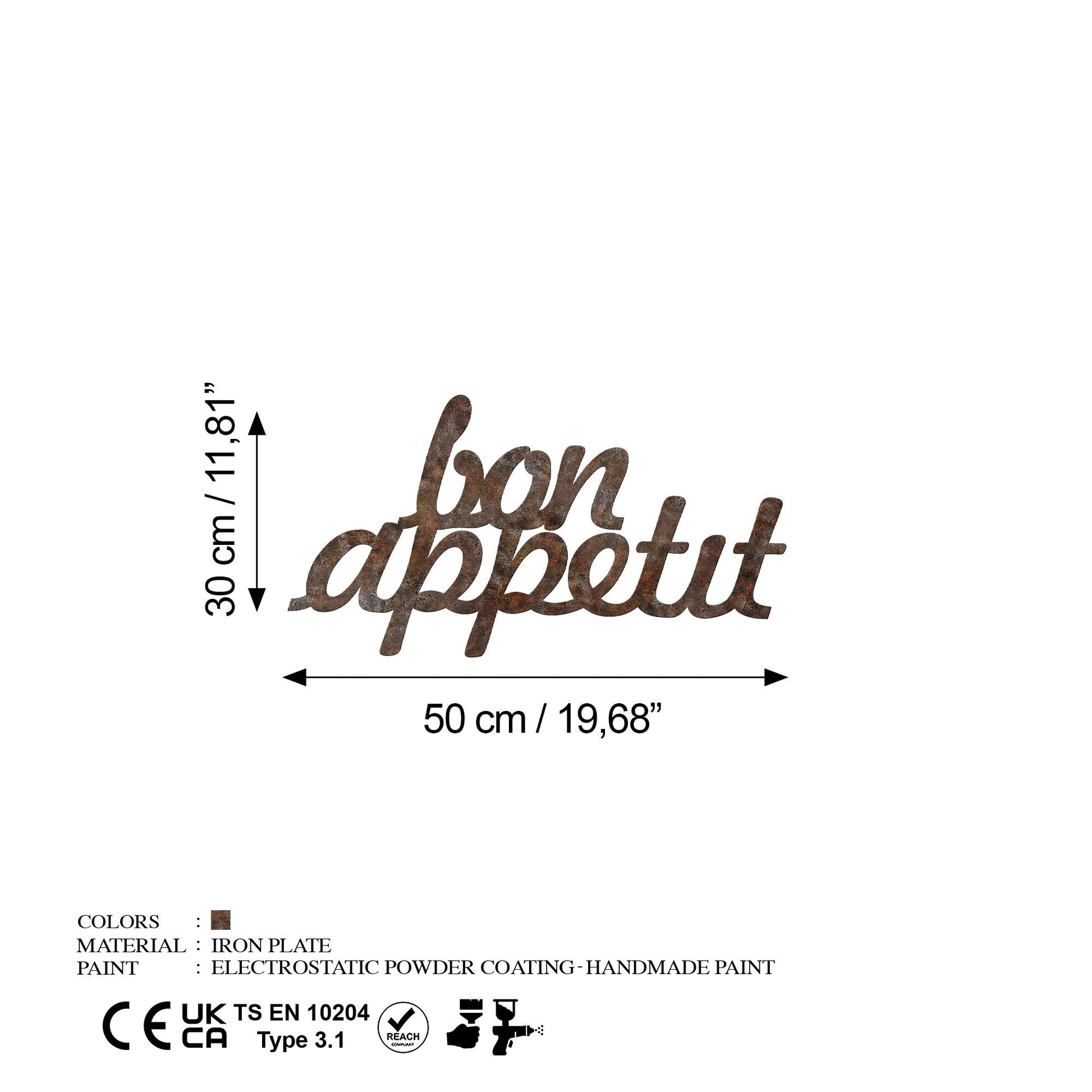 Metalna zidna dekoracija, Rusty Bon Appetit | AG-vitahome.hr
