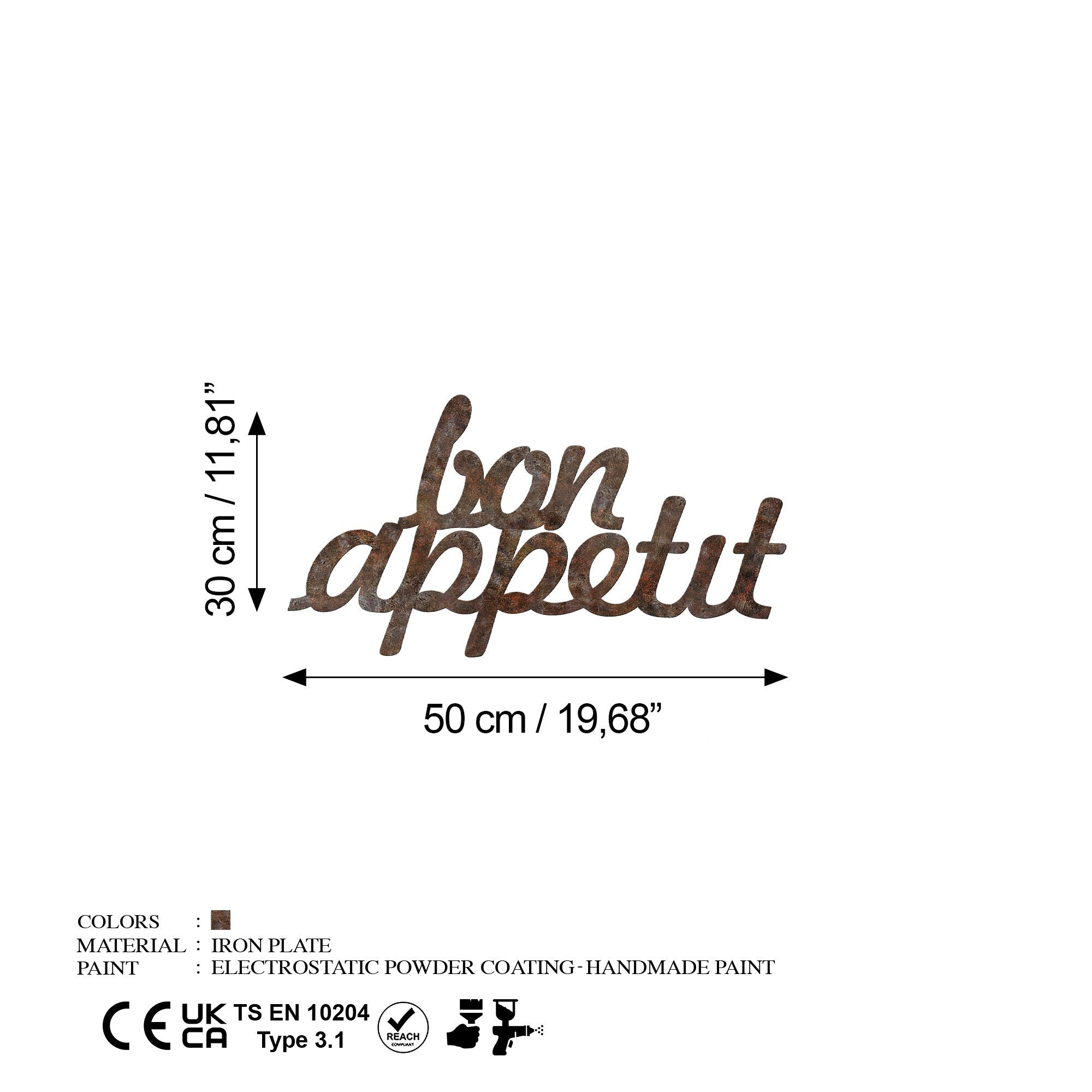 Metalna zidna dekoracija, Rusty Bon Appetit | AG-vitahome.hr