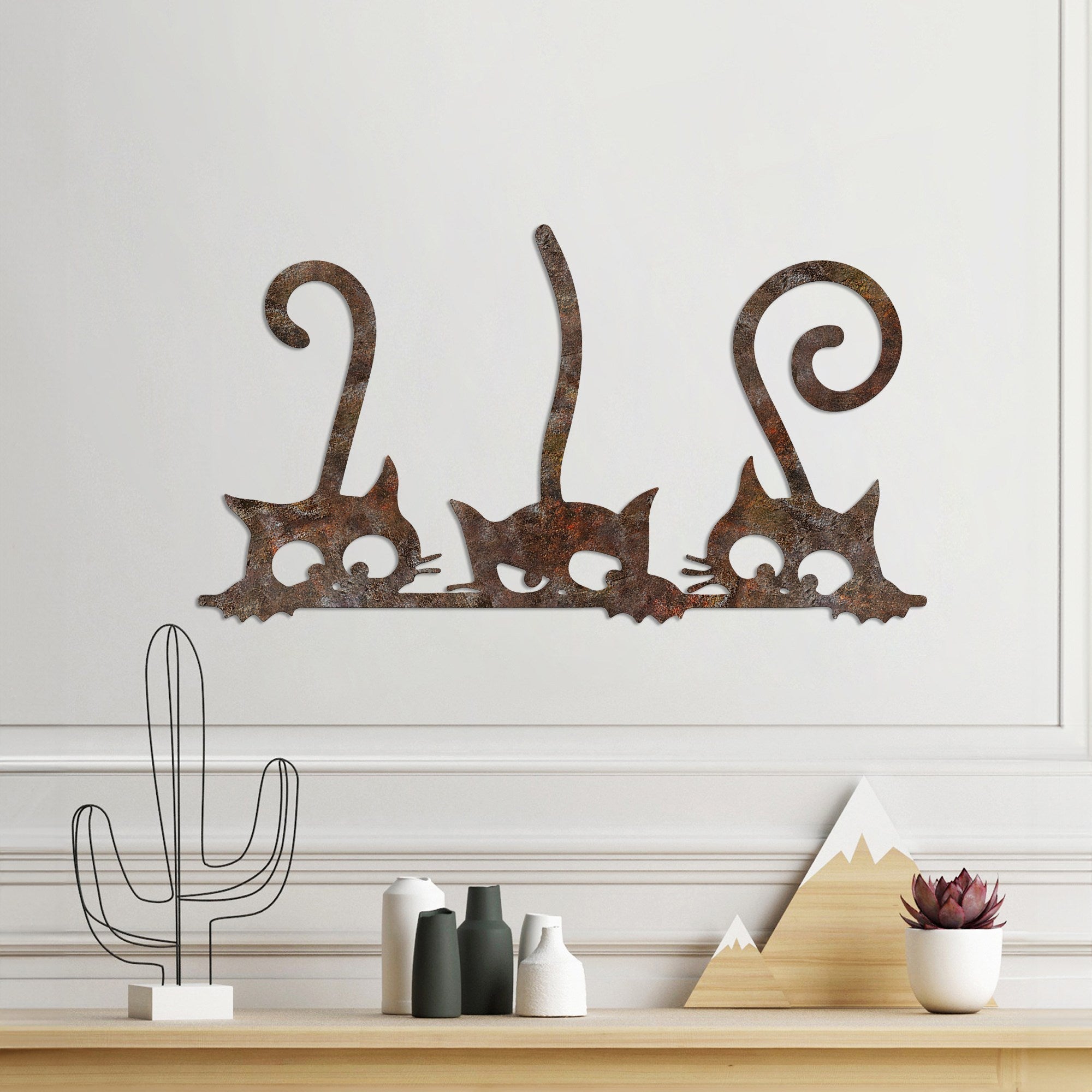 Metalna zidna dekoracija, Rusty Cats 1 | AG-vitahome.hr