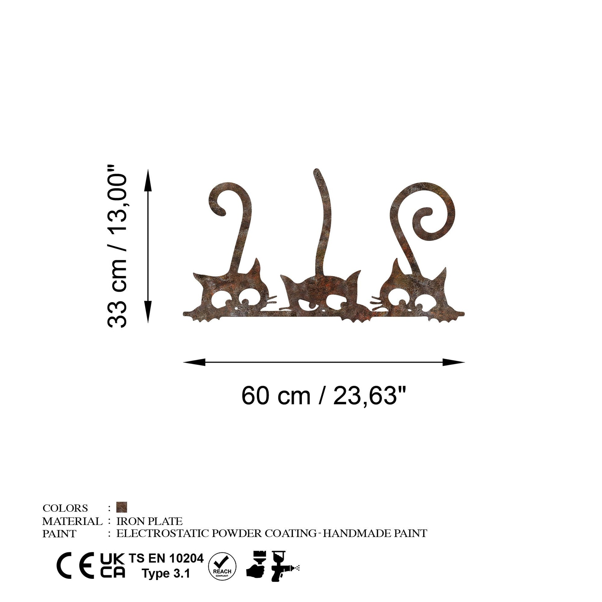 Metalna zidna dekoracija, Rusty Cats 1 | AG-vitahome.hr