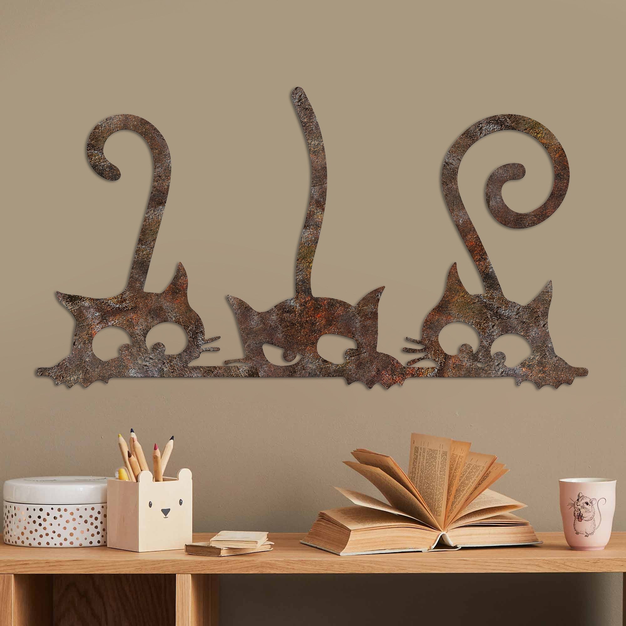Metalna zidna dekoracija, Rusty Cats 1 | AG-vitahome.hr