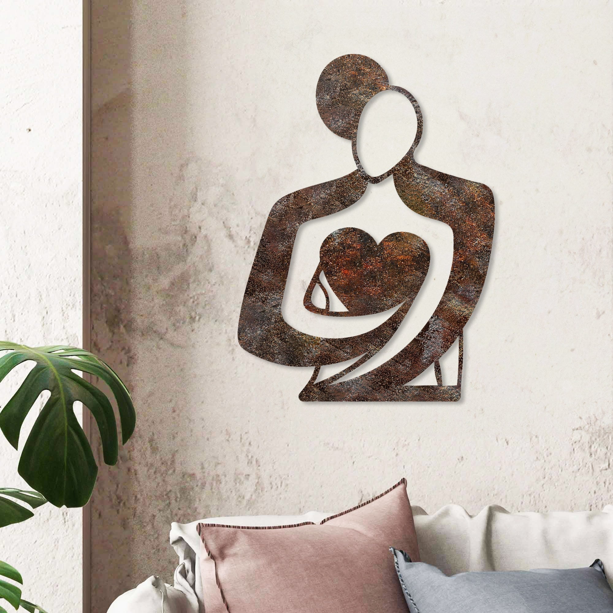 Metalna zidna dekoracija, Rusty Hug | AG-vitahome.hr